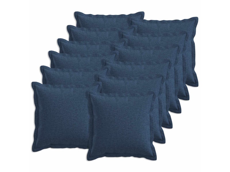 Lot de 12 coussins avec oreiller, coussins décoratifs houten bleu lin synthétique cf51006 - Conforama B