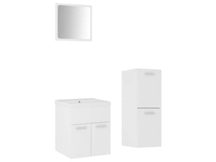 Ensemble de meubles de salle de bain blanc aggloméré cf63893