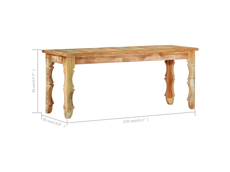  Banc d'entrée, banc d'intérieur 110x35x45 cm bois de récupération massif shl2080  - Conforama D