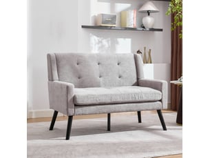 Canapé droit fixe OKWISH  2 places Tissu gris