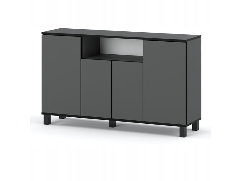 Grande commode 140 cm stiv-meubles gris mat - meuble de rangement, buffet, meuble tv 140 x 35 x 80 cm BEST4D_SZMSZM - Conforama A