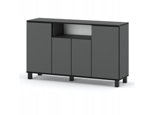 Buffet 4 porte(s) STIV-MEUBLES BEST4D_SZMSZM - 140 cm coloris gris