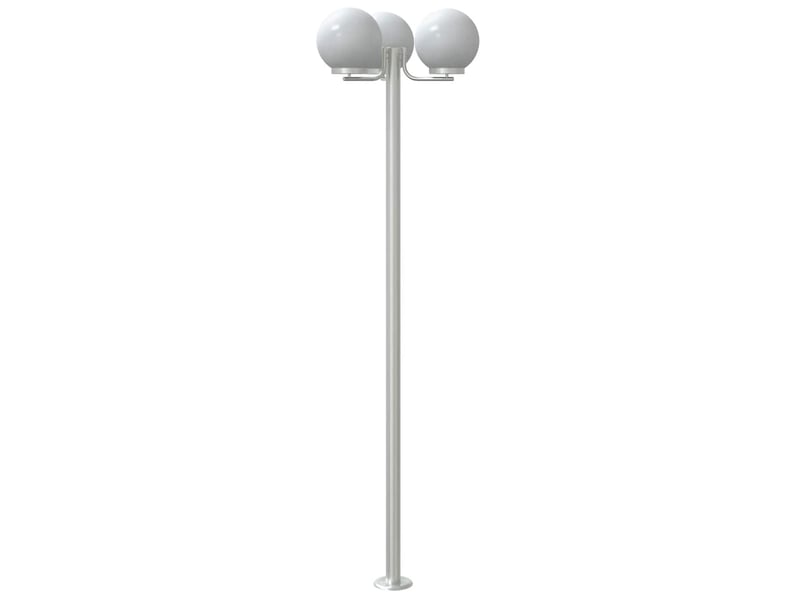  Lot de 2 lampadaires d'extérieur 16 x 16 x 215 cm éclairage polyvalent jardin finition brillante en acier inoxydable argenté 02_0056638  - Conforama C