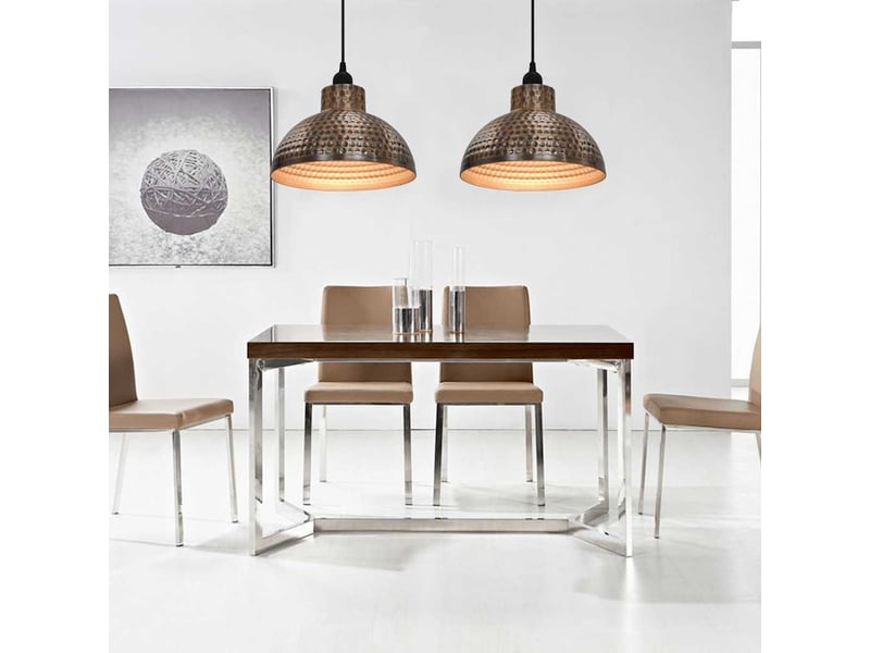 Plafonnier 2 pcs semi-sphérique couleur cuivre  - Conforama B