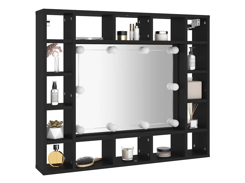  Armoire à miroir à led noir 91x15x76.5 cm  - Conforama E
