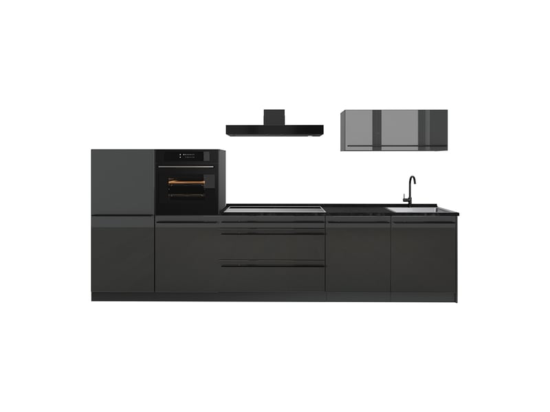  Vicco cuisine, anthracite haute brillanceanthracite, 340cm plan de travail anthracite  - Conforama A