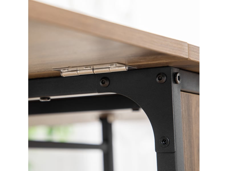 Table à manger pliante mobile 6 personnes avec rangement marron 130x80x74 cm - Conforama D