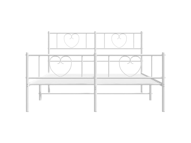  Lit double- lit adulte -  cadre de lit métal sans matelas et pied de lit blanc 120x190 cm  - Conforama C