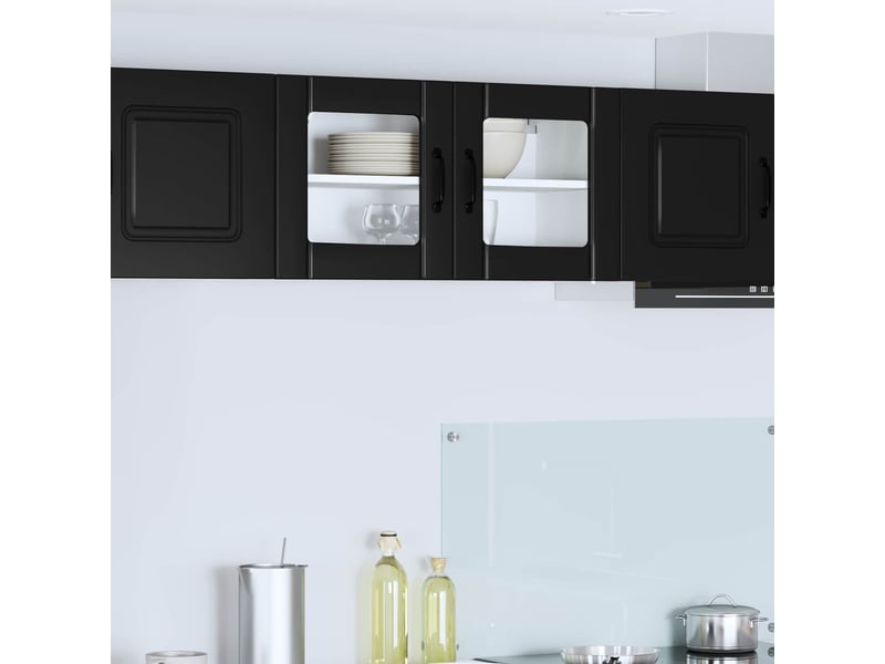  Meuble mural de cuisine, cabinet en verre mural noir 80x31x40cm  - Conforama B