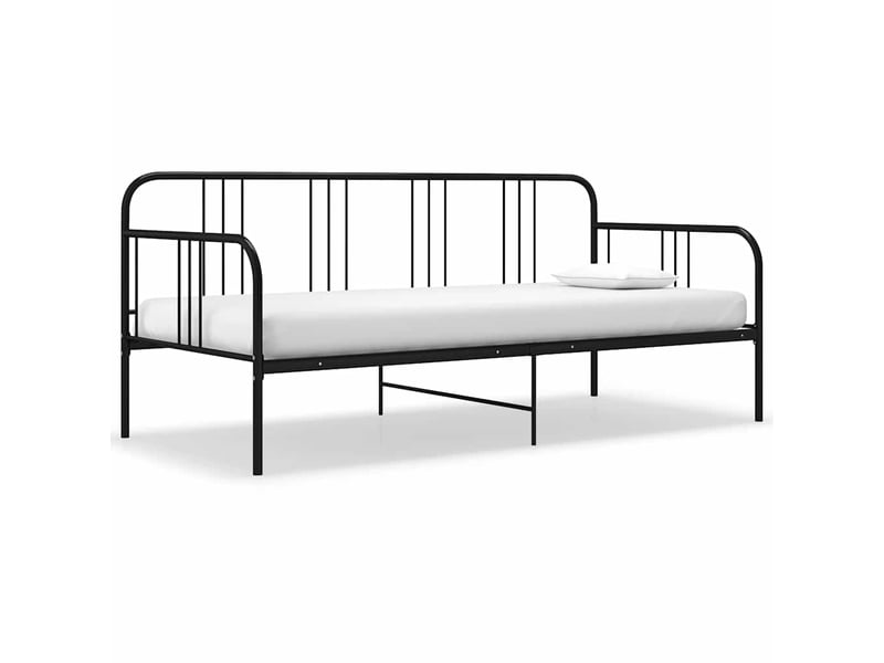  Cadre de canapé-lit | canapé convertible sans matelas noir métal 90x200 cm  - Conforama A