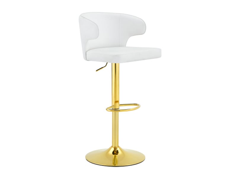 Lot de 2 tabourets de bar avec dossier - hauteur réglable, pivot 360°, socle large, repose-pieds - tabouret cuisine - Conforama A