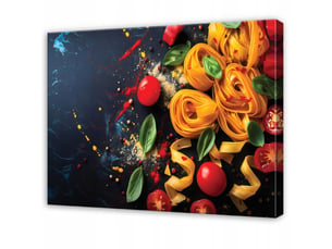 Tableau décoration murale impression sur toile conduite pâtes orange - 120x80 cm - tableau décoration murale chambre et salon