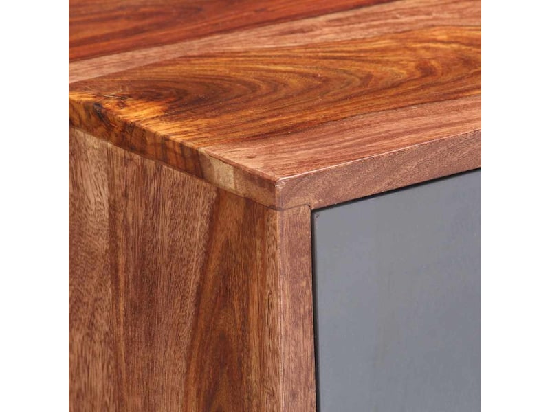  Buffet salon, buffet de rangement gris 120x30x55 cm bois massif  - Conforama E