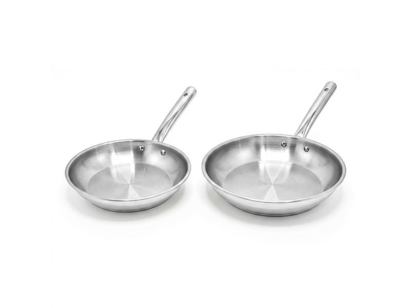  Lot de 2 poêles à frire en inox 20 cm et 28 cm fackelmann rhona 9108150B88 - Conforama A