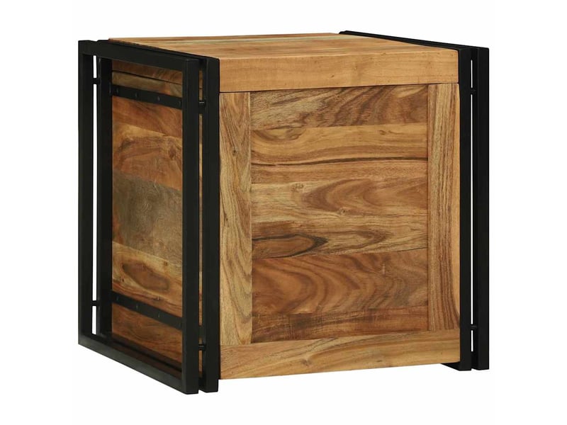 Boîte de rangement, coffre de rangement marron et noir 50x50x50 cm shl10716  - Conforama D