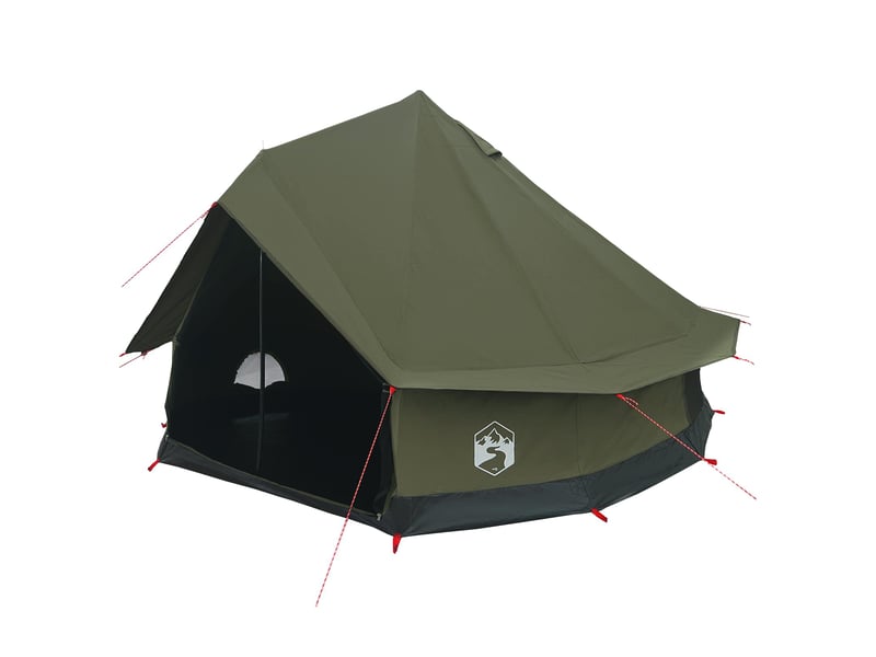  Tente de camping, tente familiale 8 personne vert armée polycoton  - Conforama A