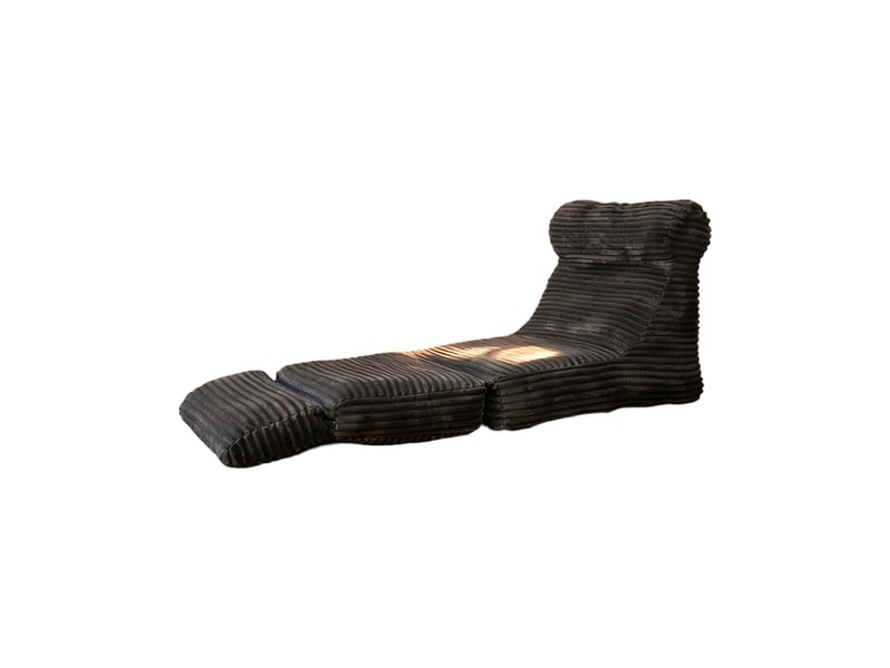  Fauteuil convertible modenvie 2 en 1 noir en flanelle texturée  - Conforama A