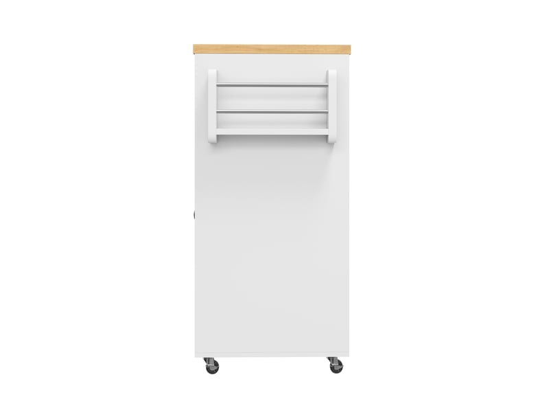 Buffet extensible cuisine blanc, meuble rangement avec 3 tiroirs et roulettes, design moderne pour salle à manger - Conforama D