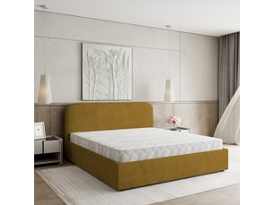 Lit coffre 120x200cm <strong>MASSENO</strong> <strong></strong> coloris jaune