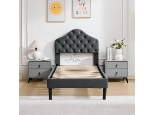 Lit avec rangement 90x200 cm <strong></strong>  <strong></strong> coloris gris