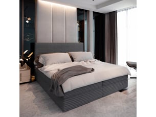 Lit avec rangement 140x200 cm <strong>MASSENO</strong>  <strong></strong> coloris gris