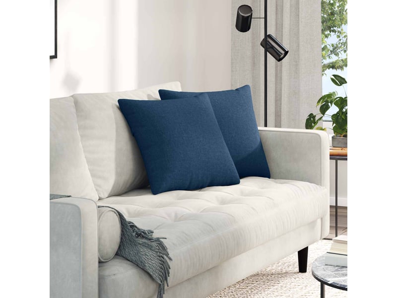 Lot de 2 coussins de canapé, coussins décoratifs tissu bleu 45 x 45 cm cf58775 - Conforama B