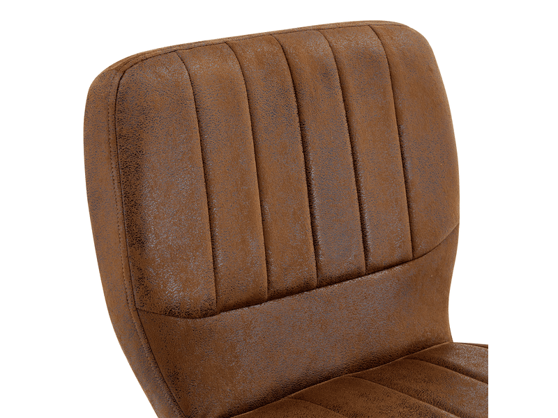  Tabouret de bar réglable en hauteur (62-), 52x45 cm, noir et marron, métal, pu, design moderne, rangement pratique  - Conforama R