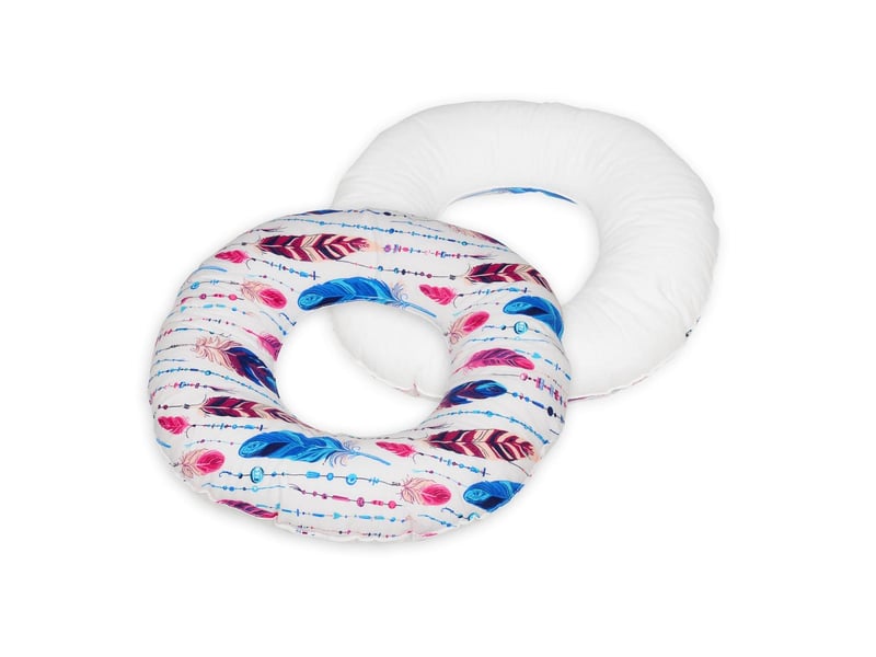  Coussin rond post natal plumes multicolores  blanc 4200037.1 - Conforama A
