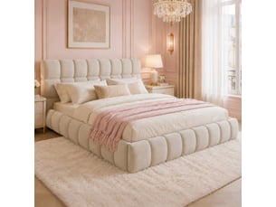 Lit 2 places 140x190 cm <strong>MEULVA</strong> <strong></strong> coloris beige