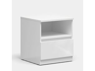 Table de chevet avec tiroir et niche ouverte tetrix - blanc