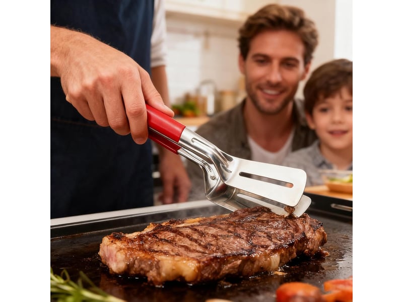  Pince à griller pelle en métal robuste – pince spatule anti-brûlure – pour crêpes, tartes, pain, poisson, steak, hamburger, barbecue, pizza No Commercial reference - Conforama B