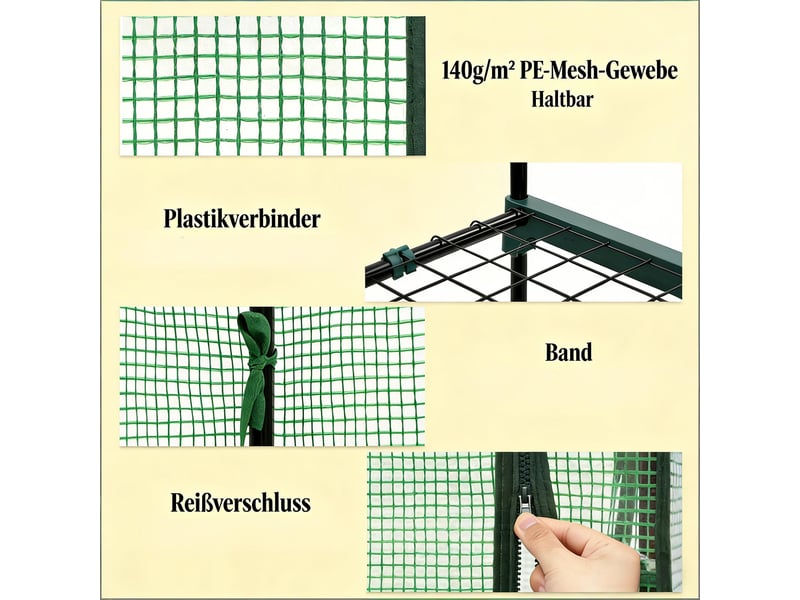  Serre de jardin extérieure avec porte enroulable, serre de terrasse  - Conforama E