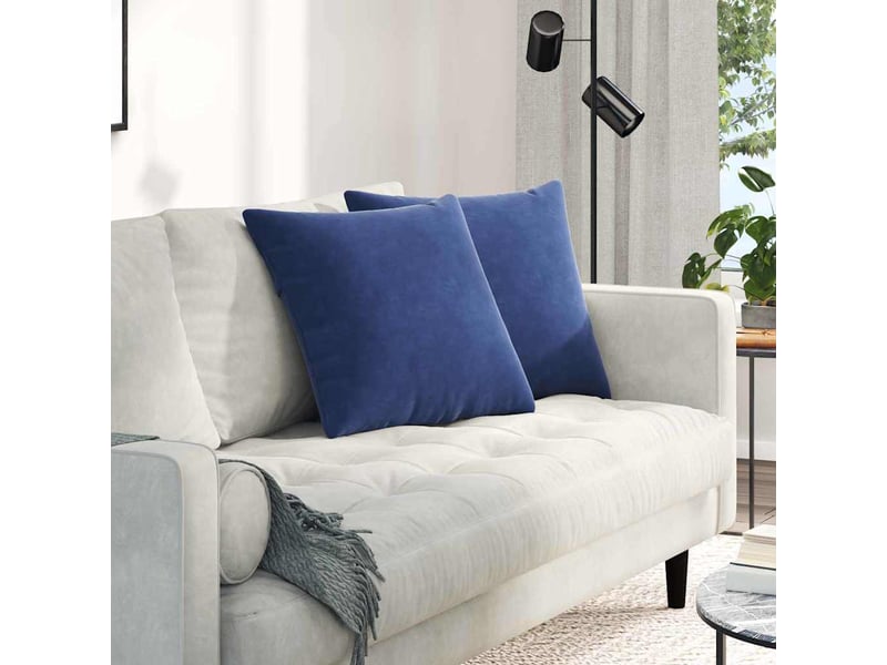  Lot de 2 coussins de canapé, coussins décoratifs bleu police 50 x 50 cm cf59020  - Conforama B