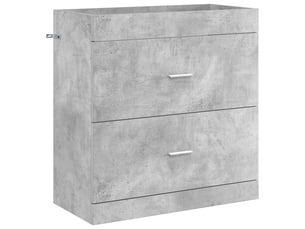 Meuble sous lavabo de salle de bain, commode gris béton shl3534