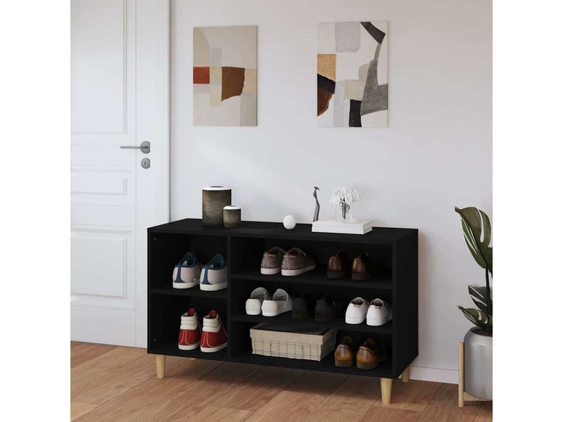  Meuble à chaussure, armoire à chaussures noir 102x36x60 cm bois d'ingénierie shl5874  - Conforama C