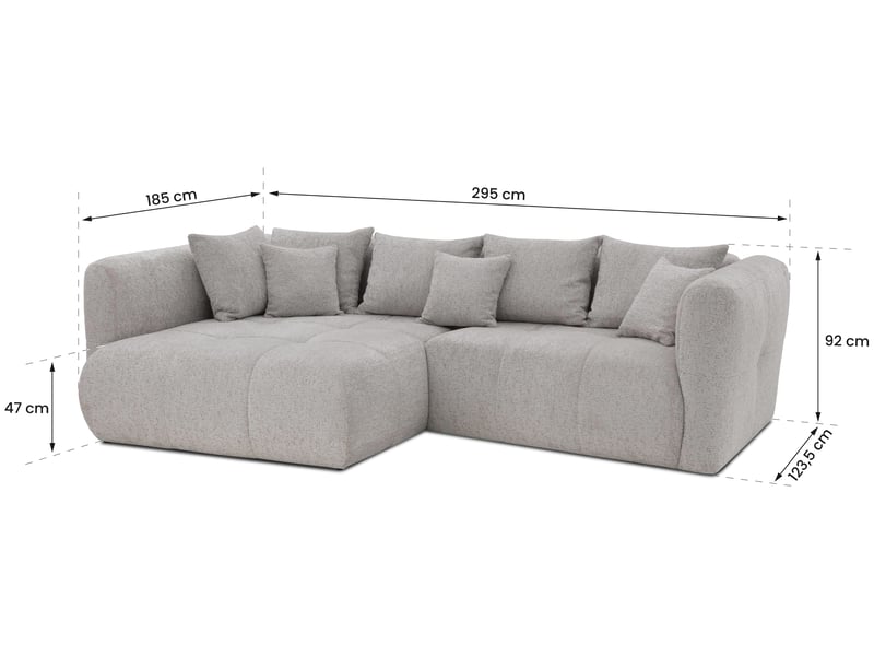  Canapé d'angle beige fixe 4 places  - Conforama H