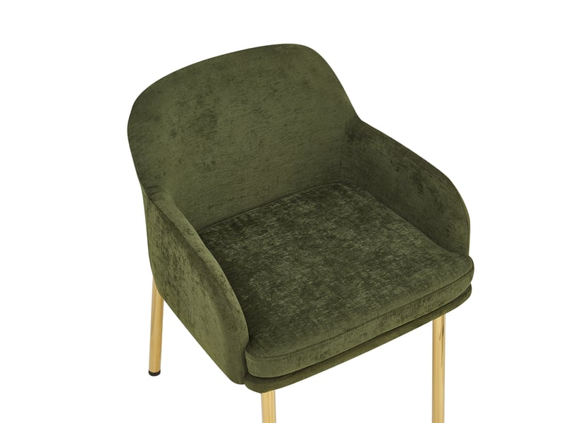  Lot de 4 chaises de salle à manger,61x59x78,5 cm,avec accoudoirs,tissu polyester,vert  - Conforama D