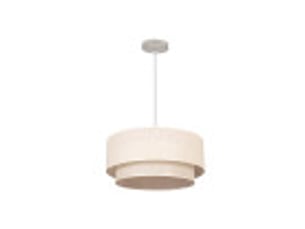 Suspension ABRILA Altea double abat-jour cylindrique beige, Ø50 cm, hauteur réglable 40-125 cm, grand format décoratif