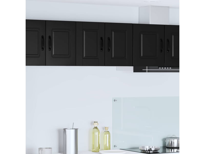 Meuble mural de cuisine | armoire de cuisine 2 pcs noir bois d'ingénierie shl6950 - Conforama B