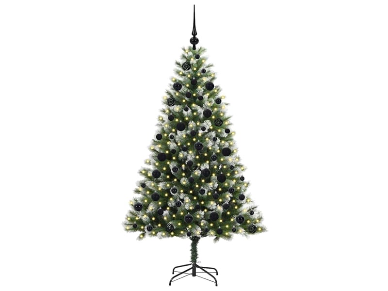  Sapin de noël - arbre de noël artificiel avec neige artificielle 300 led  - Conforama C