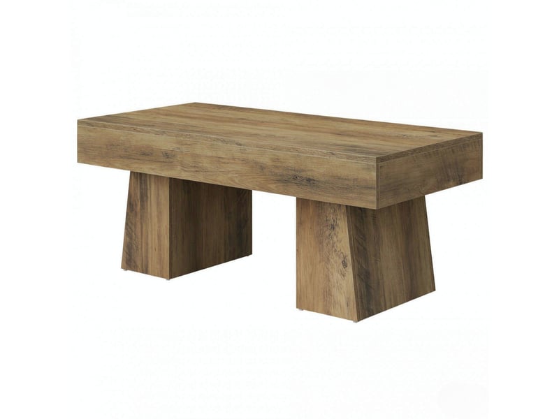  Table basse rectangulaire mdf 120 x 60 cm pieds réglables homvra  - Conforama A
