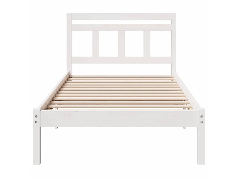  Lit simple- lit adulte -  cadre de lit blanc 100 x 200 cm pin massif  - Conforama D
