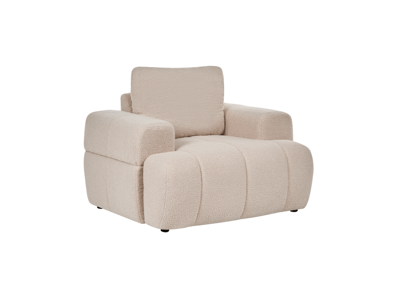 Fauteuil narilla bouclé beige - Conforama D