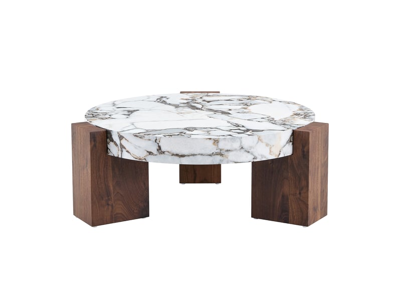  Table d’appoint ronde moderne à 2 niveaux, verre gris et mdf noir, effet marbre blanc, modulable  - Conforama D