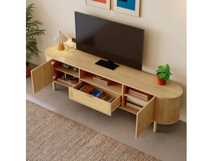 Meuble tv coloris bois clair 175 cm <strong>EVRYAE </strong>  <strong></strong>