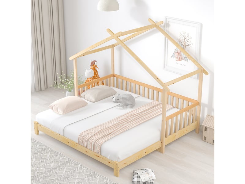  Lit extensible 90x200cm coloris naturel lit enfant naturel - Conforama E