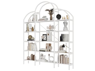 Bibliotheque coloris  blanc 5 étagère(s) <strong>MERAX</strong> <strong>bibliothèque blanc</strong> - 170 cm x 190 cm