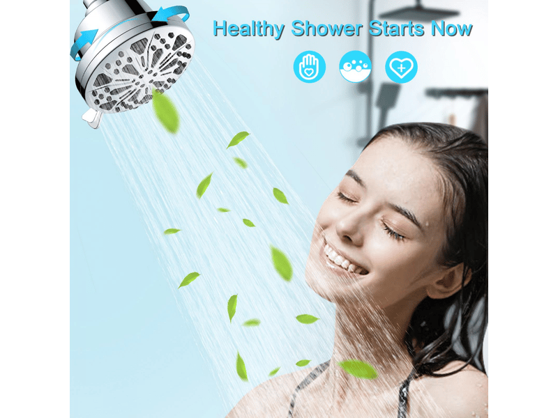  Pommeau de douche filtré avec 8 réglages de pulvérisation - filtre à eau  - Conforama D