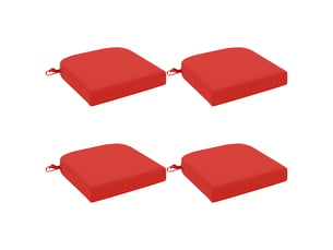Lot de 4 coussins de siège, coussins d'assise soest 100 % polyester rouge cf60797