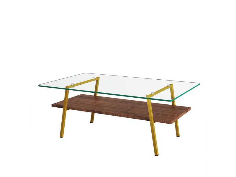 Table basse rectangulaire 98 x 58 cm en verre et mdf - Conforama W